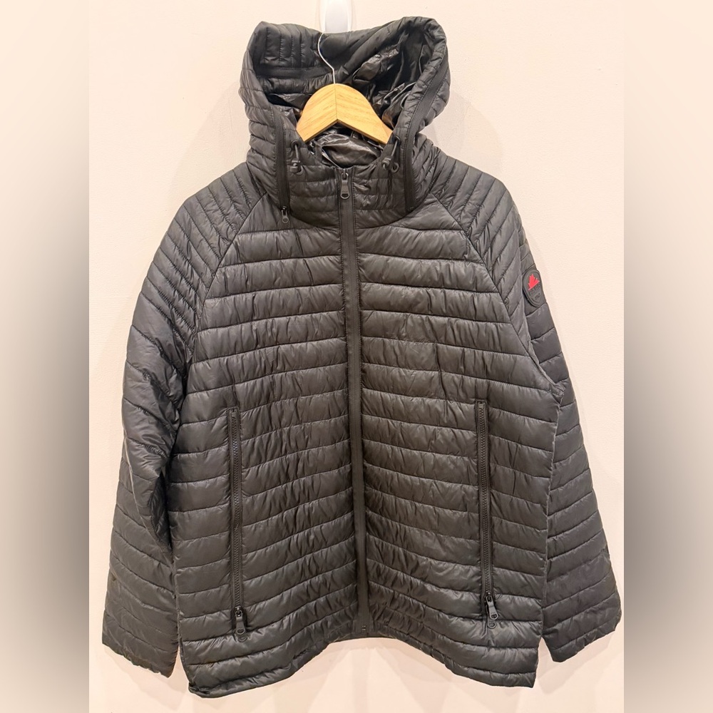 Pajar Canada Hooded Puffer Jacket Womens L Black Quilted Lightweight Coat‎